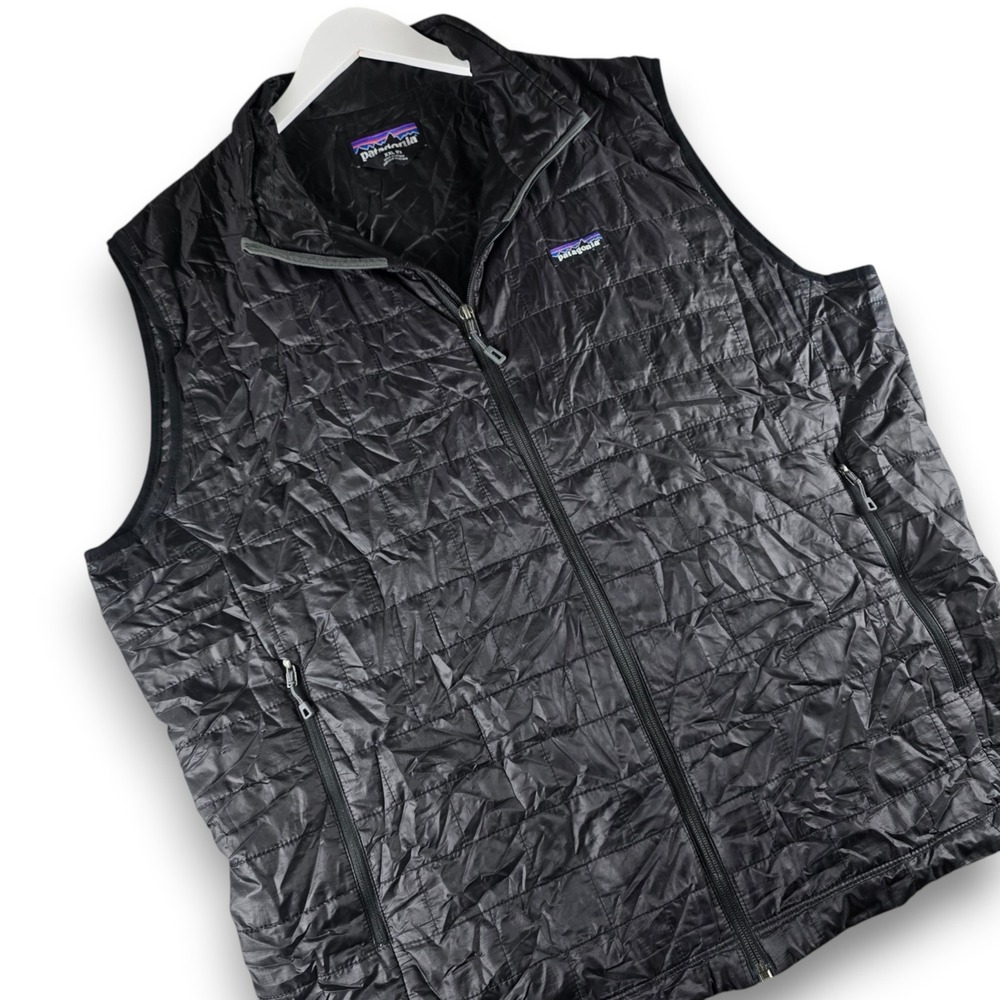 Patagonia Nano Puff Vest Mens XXL Black Polyester Quilted Full Zip Puffer Jacket